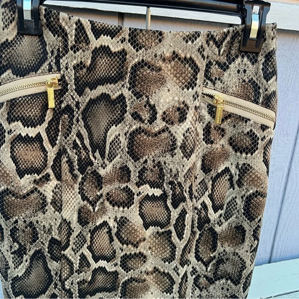 Vintage Michael Kors Sz 6 Snake Mamba Print Knit Pencil Skirt Side Zip Lined EUC